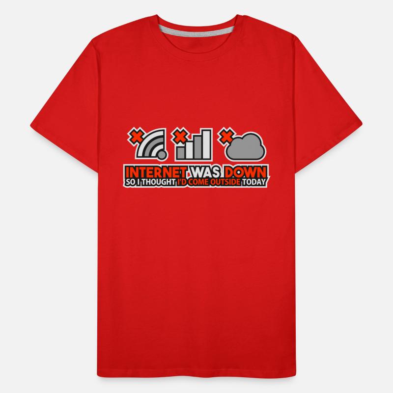 Internet Was Down - Offline Programmierer Computer Männer Premium Bio T-Shirt