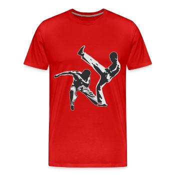 capoeira 3 - T-shirt bio Premium Homme - rouge - Devant - Damien (186cm)