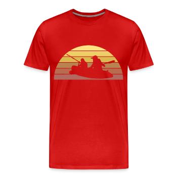 Kajak Vintage - Männer Premium Bio T-Shirt - Rot - Vorne - Damien (186cm)
