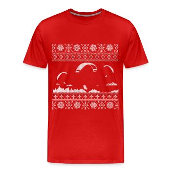Modèle de tricot Parapente - T-shirt bio Premium Homme - rouge - Devant - Damien (186cm)