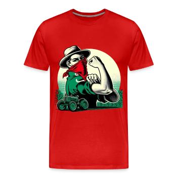 Fermière Forte - T-shirt bio Premium Homme - rouge - Devant - Damien (186cm)