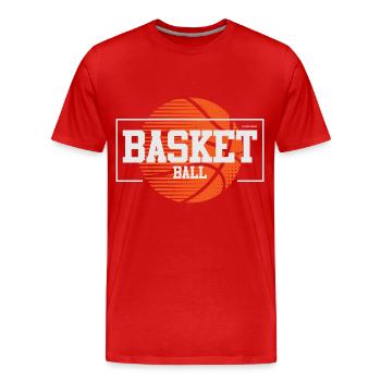 Basketball Basketballer - Männer Premium Bio T-Shirt - Rot - Vorne - Damien (186cm)