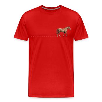 Pistes de chevaux Cavalier Pistes de chevaux Équitation - T-shirt bio Premium Homme - rouge - Devant - Damien (186cm)