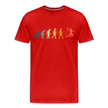 Retro Handball Evolution Développement des joueurs de handball - T-shirt bio Premium Homme - rouge - Devant - Damien (186cm)