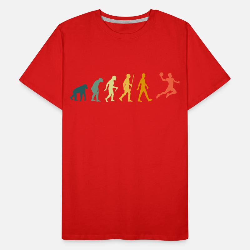 Retro Handball Evolution Handball Player Development Men's Premium Organic T-Shirt