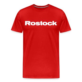 Battement de cœur de Rostock - T-shirt bio Premium Homme - rouge - Devant - Damien (186cm)