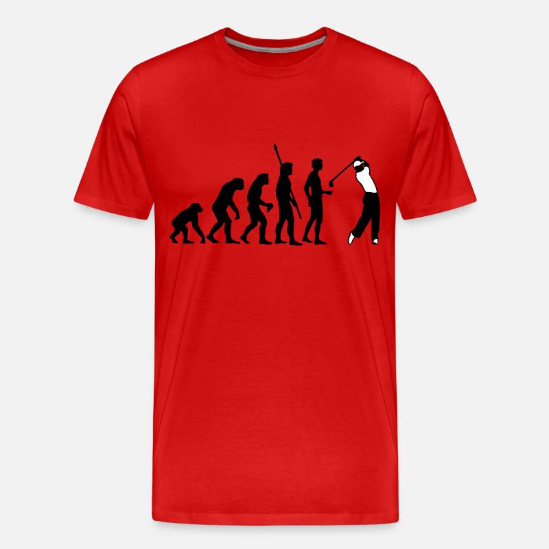 evolution_golf_b_2c - Männer Premium Bio T-Shirt - Rot