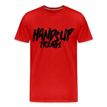 Hands Up Freaks - Männer Premium Bio T-Shirt - Rot - Vorne - Damien (186cm)