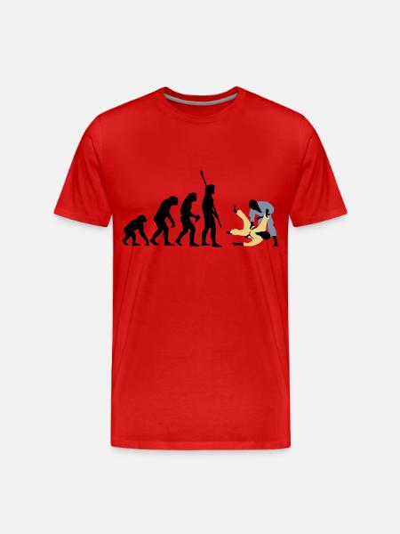 evolution_judo_a_3c - Männer Premium Bio T-Shirt - Rot