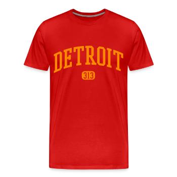 Detroit Michigan - Männer Premium Bio T-Shirt - Rot - Vorne - Damien (186cm)