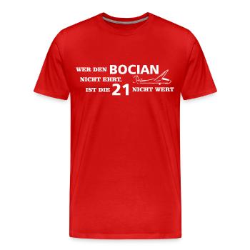 Bocian Segelflugzeug Spruch Geschenk gleiten - Männer Premium Bio T-Shirt - Rot - Vorne - Damien (186cm)