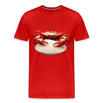 Crabe rouge avec riz - T-shirt bio Premium Homme - rouge - Devant - Damien (186cm)