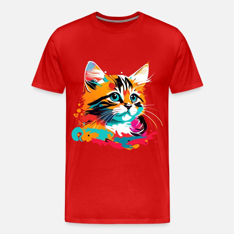 Kätzchen, Katze - Männer Premium Bio T-Shirt - Rot