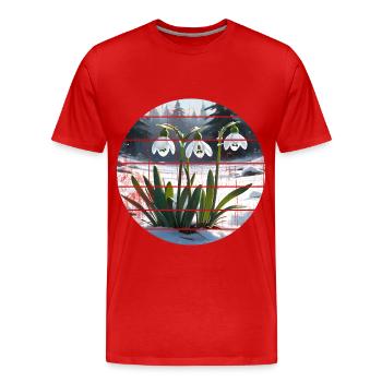 Perce-neige cadeau Galanthis Nivalis - T-shirt bio Premium Homme - rouge - Devant - Damien (186cm)