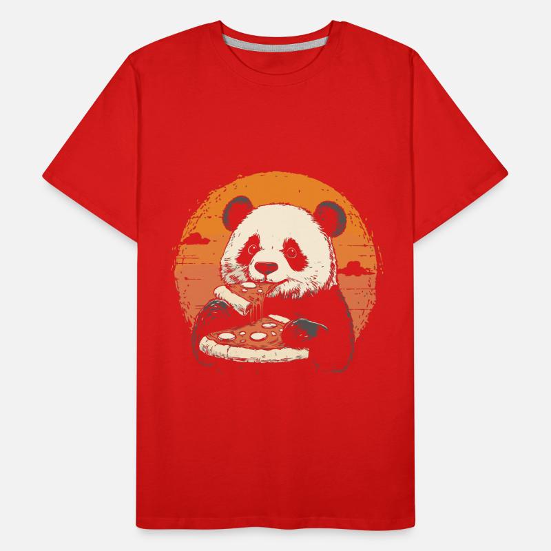 Panda eats pizza Men's Premium Organic T-Shirt