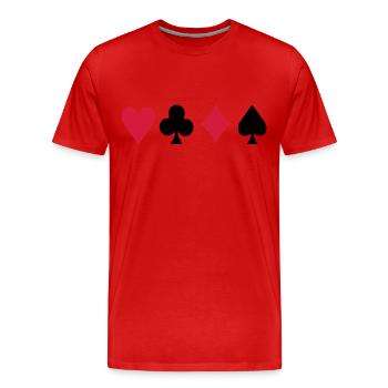 Poker - Männer Premium Bio T-Shirt - Rot - Vorne - Damien (186cm)
