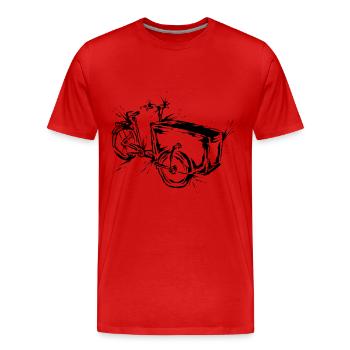 Cargo bike - Men's Premium Organic T-Shirt - red - Front - Damien (186cm)