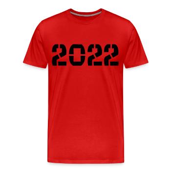2022 - Year - Gift - Men's Premium Organic T-Shirt - red - Front - Damien (186cm)
