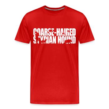 CHIEN DE STYRIE À POIL GROSSIER Chiens de chasse Wilsigns - T-shirt bio Premium Homme - rouge - Devant - Damien (186cm)