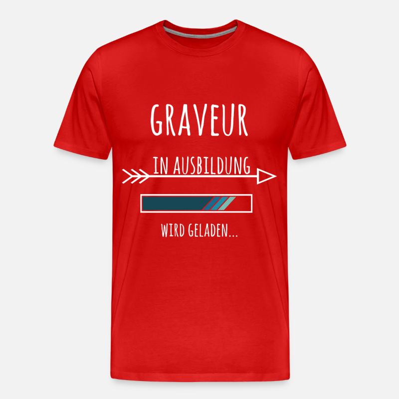 Graveur Ausbildung Beruf Geschenk - Männer Premium Bio T-Shirt - Rot