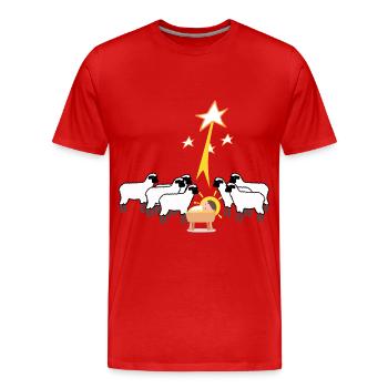 Xmas Weihnachen Christkind Krippe Schafe - Männer Premium Bio T-Shirt - Rot - Vorne - Damien (186cm)