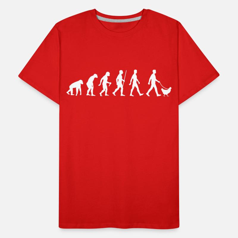 Hühnerzüchter Evolution Hühnerzucht Entwicklung Männer Premium Bio T-Shirt
