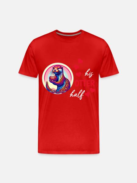 Otter Half Love Gift - Men's Premium Organic T-Shirt - red