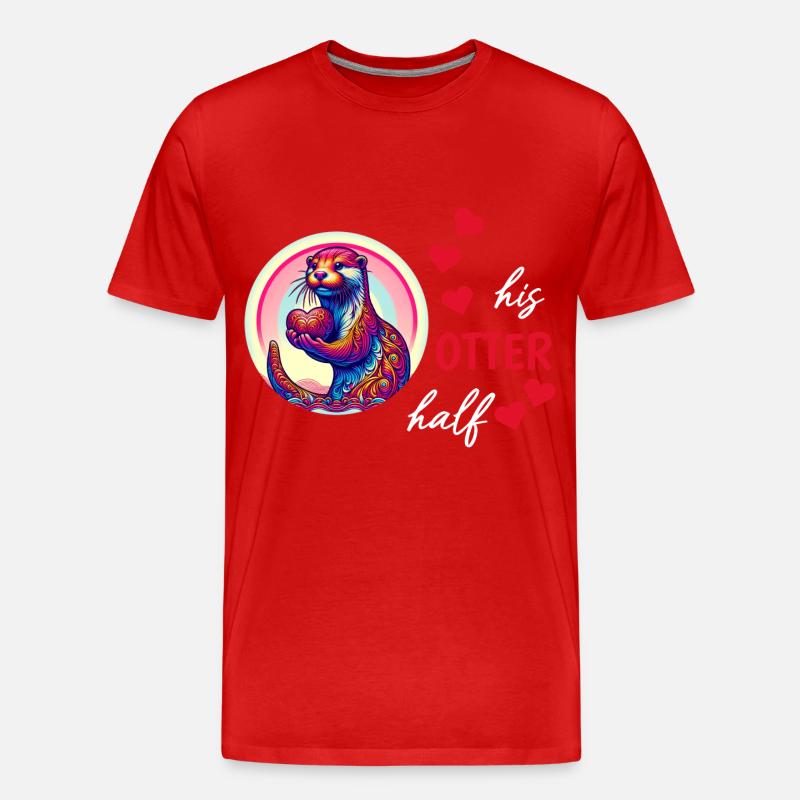 Otter half liebe geschenk - Männer Premium Bio T-Shirt - Rot