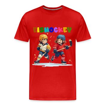 Eishockey Fan Kinder Schlittschuhe Geschenk - Männer Premium Bio T-Shirt - Rot - Vorne - Damien (186cm)