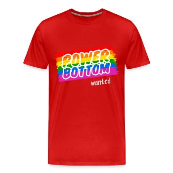 Horny Top wants a Power Bottom - Men's Premium Organic T-Shirt - red - Front - Damien (186cm)