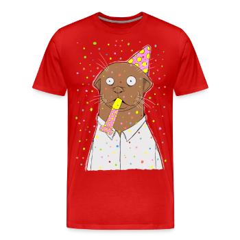 Party, otter was? - Männer Premium Bio T-Shirt - Rot - Vorne - Damien (186cm)
