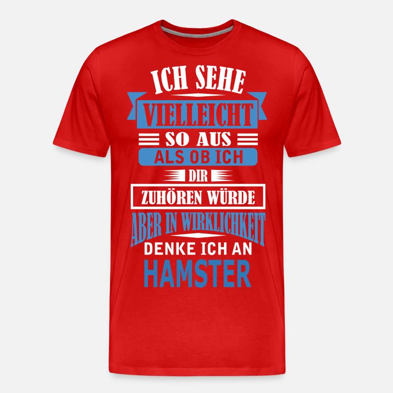 HAMSTER - Männer Premium Bio T-Shirt - Rot