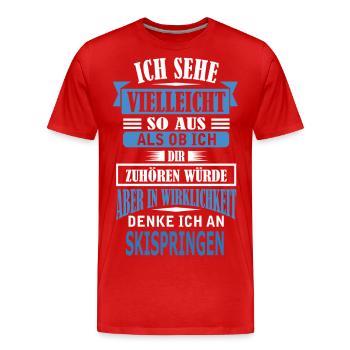SKISPRINGEN - Männer Premium Bio T-Shirt - Rot - Vorne - Damien (186cm)