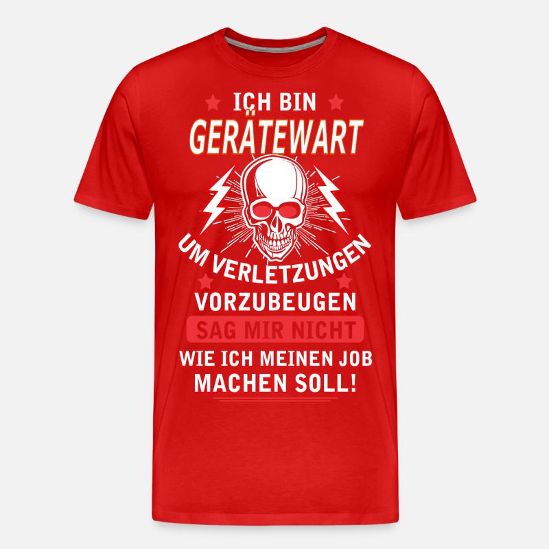 GERÄTEWART - Männer Premium Bio T-Shirt - Rot