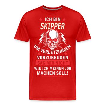 SKIPPER - Männer Premium Bio T-Shirt - Rot - Vorne - Damien (186cm)