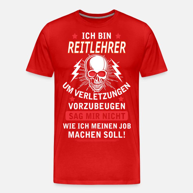 REITLEHRER - Männer Premium Bio T-Shirt - Rot