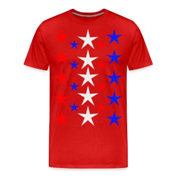 Sterne - Männer Premium Bio T-Shirt - Rot - Vorne - Damien (186cm)