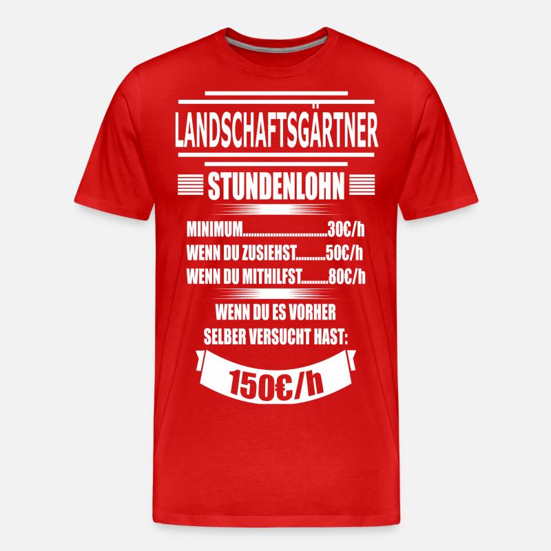 LANDSCHAFTSGÄRTNER - Männer Premium Bio T-Shirt - Rot