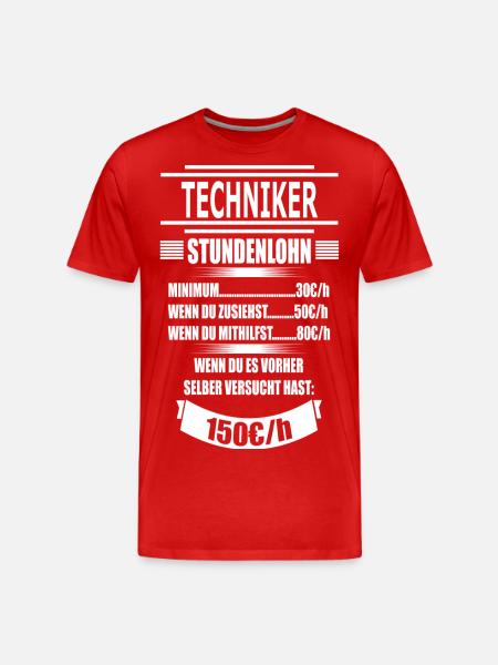TECHNIKER - Männer Premium Bio T-Shirt - Rot