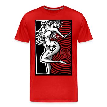hypnotic love - Männer Premium Bio T-Shirt - Rot - Vorne - Damien (186cm)