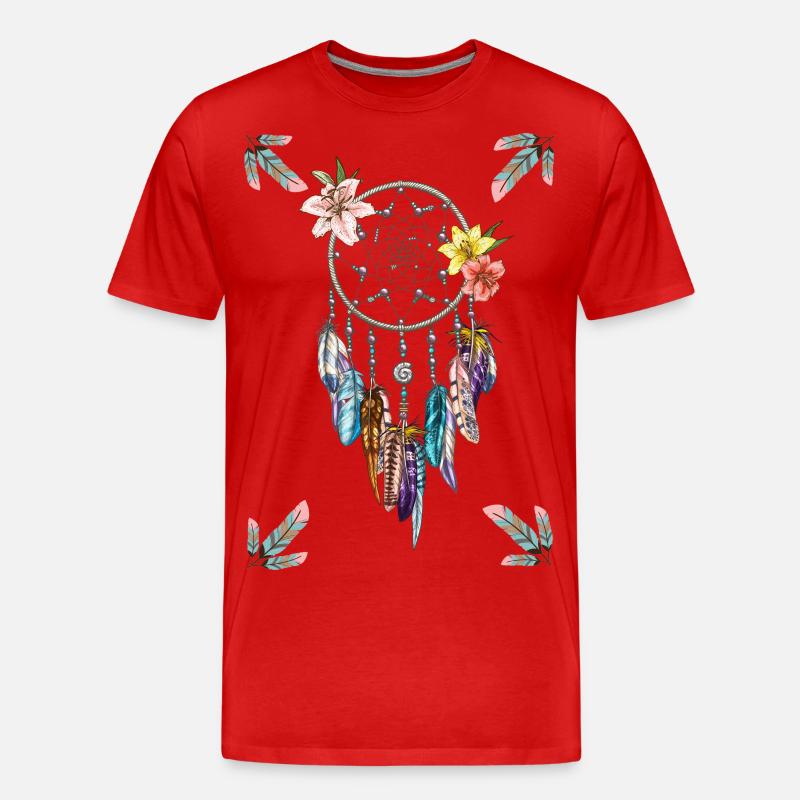 Traumfänger, Style - Männer Premium Bio T-Shirt - Rot
