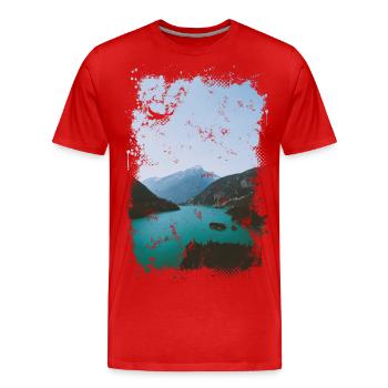 lac alpin - T-shirt bio Premium Homme - rouge - Devant - Damien (186cm)
