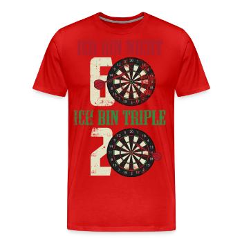 Geburtstag Dart ich bin nicht 60 ich bin triple 20 - Männer Premium Bio T-Shirt - Rot - Vorne - Damien (186cm)
