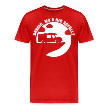 Daheim wo s mir gefällt Camper Van Wohnmobil - Männer Premium Bio T-Shirt - Rot - Vorne - Damien (186cm)