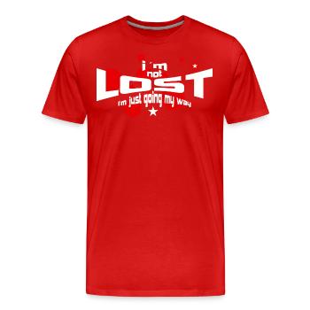 not lost - Männer Premium Bio T-Shirt - Rot - Vorne - Damien (186cm)