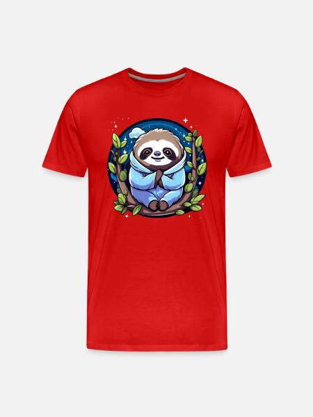 Sloth - Men's Premium Organic T-Shirt - red