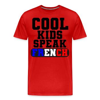 French language Cool Kids Speak Gift for France - Men's Premium Organic T-Shirt - red - Front - Damien (186cm)