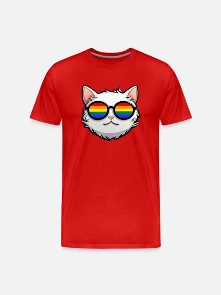 LGBTQ Katze - Männer Premium Bio T-Shirt - Rot