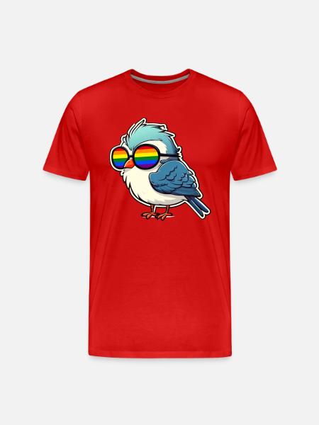 LGBTQ Vogel - Männer Premium Bio T-Shirt - Rot