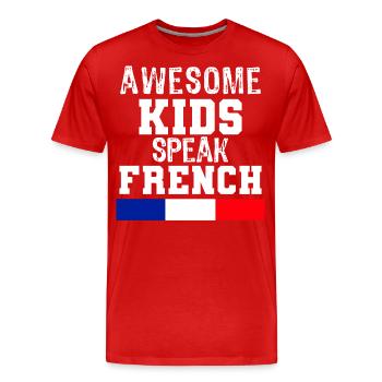 Awesome Kids Speak French language Gift for France - Men's Premium Organic T-Shirt - red - Front - Damien (186cm)